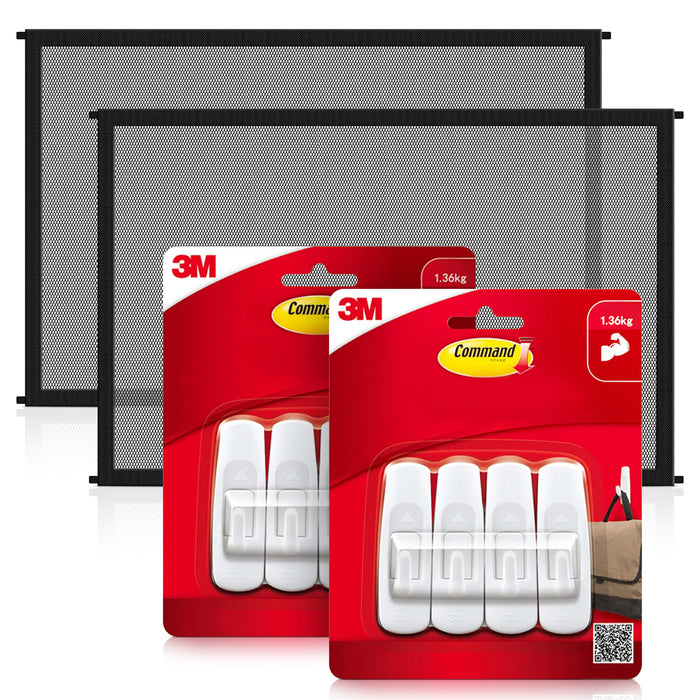 eXuby 2-Pack Dog Gate for Stairs & Doors w/ 3M Command Hooks - Built with Extra Strong Materials - Easy to Install & Remove - Easy to Collapse - No Drilling Required - 4 Rods for Max Customization