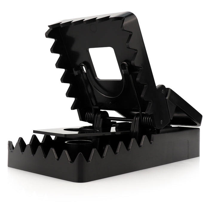 eXuby Jaws Extra Large Rat Traps - Kills With Powerful Steel Spring - Setup in Seconds - Wash & Reuse Over & Over - Hands Free Disposal - No Harmful Poisons - Quick & Easy Bait Loading