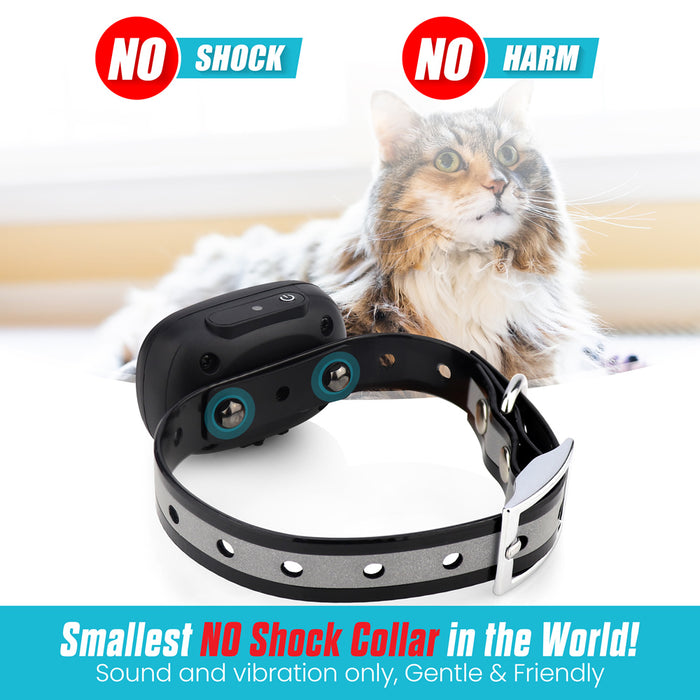 Vibrating Cat Collar - NO Shock - Cat Training Collar with Remote - Fits Kittens to Adult Cats - Vibration & Sound Only - 1,000 FT Range - Long Lasting Battery Life – 9 Intensity Levels – Sleek Design