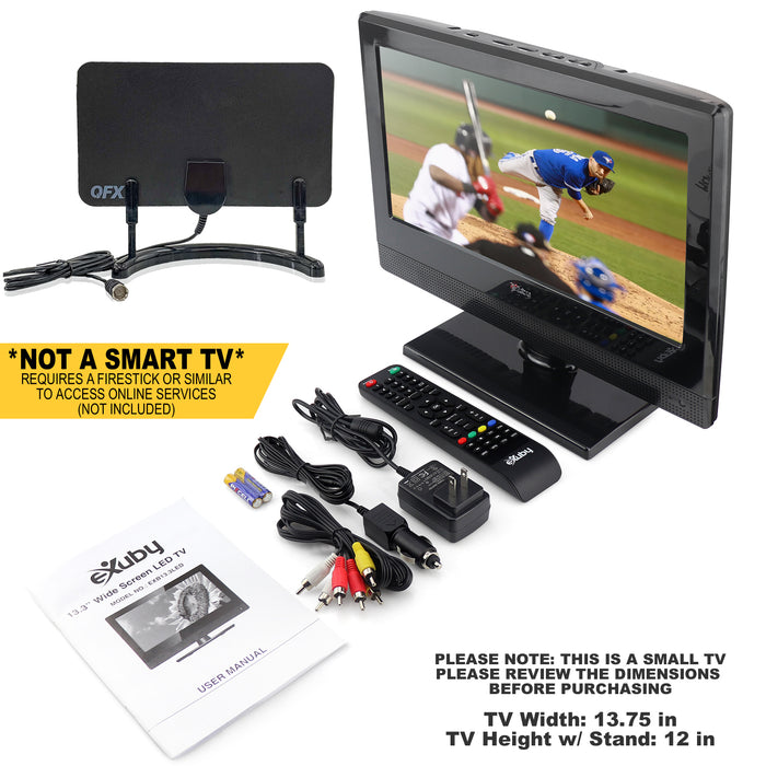 eXuby Small Flat Screen TV - Perfect For Kitchen, 13.3 inch LED, Watch ...