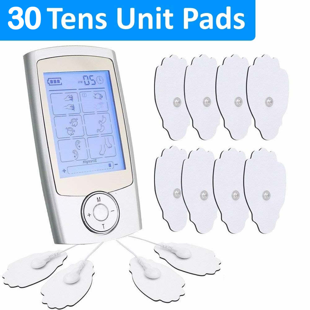 eXuby TENS Unit Machine with 30 Palm Pads - Relieve Pain Quickly