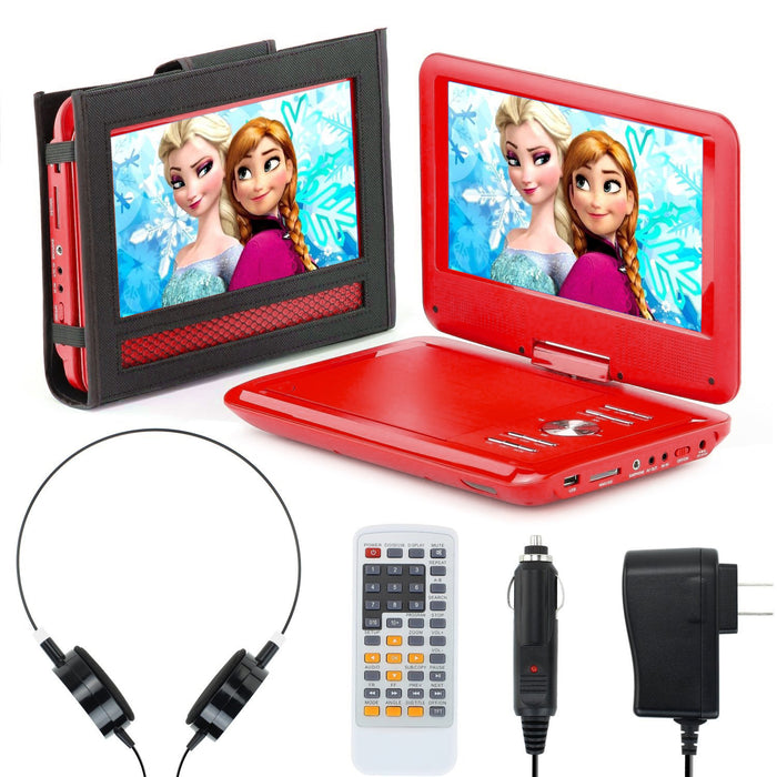 eXuby 11.5" Portable DVD Player for Car, Plane & More - 7 Car & Travel Accessories Included - 9" Swivel Screen - Whopping 6 Hour Battery Life - Perfect Portable DVD Player for Kids