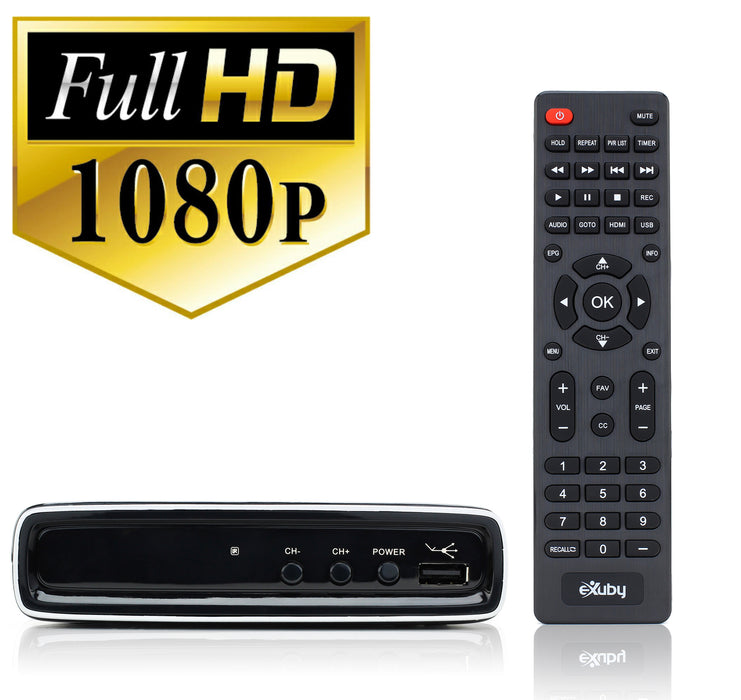 eXuby Digital TV Converter Box 1306 - Get Rid of Cable Bills - View and Record Local HD Digital Channels for Free - Instant or Scheduled Recording, 1080P HDTV, Electronic Program Guide