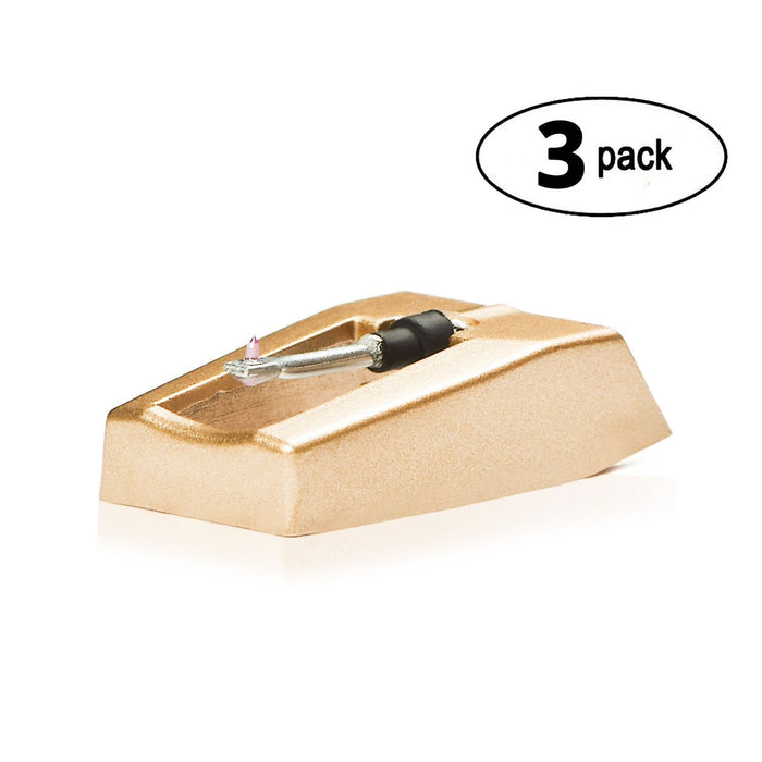 Record Player Needle W/Diamond Tip - 3-pack - Treat Your Ears to Superior Sound Quality - Protect Your Timeless Records - 1000 Hour Life Span Saves You Money - Check Compatibility Before Purchasing