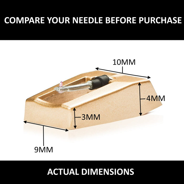 2 -Pack Record Player Needle Replacement w/ Diamond Tip - Compatible with Crosley, Jensen, Pyle, Detrola & More - Superior Sound - Protect Your Vinyl - 3000Hrs of Playback – Quick Install