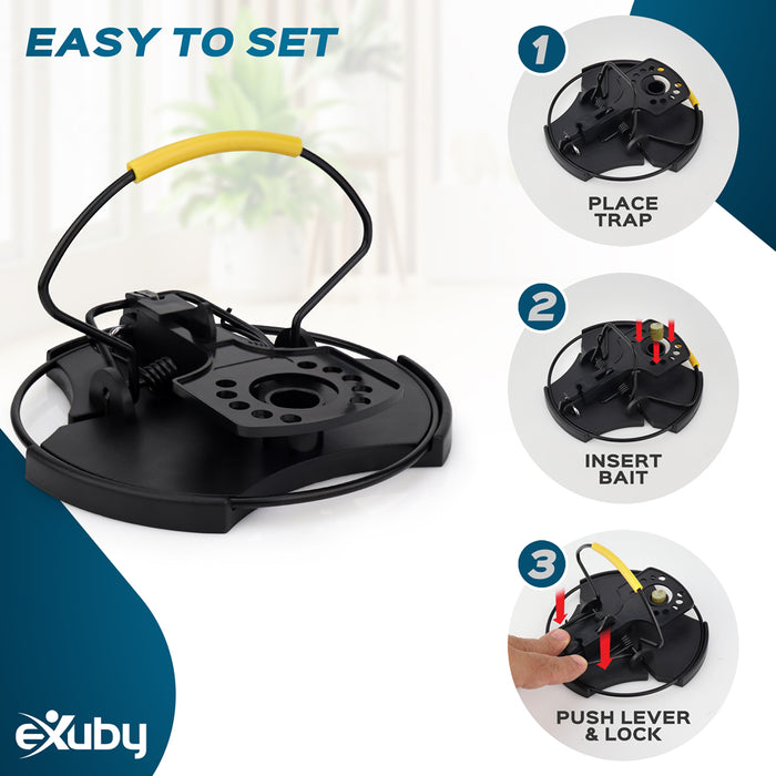 eXuby 180 Degree Mouse Trap Designed to Catch More (2-pack) - Open Design Allows for Easy Setup & Cleanup - Save Money by Rinsing & Reusing - Highly Durable - Clean Kill & Doesn't Capitate So No Blood