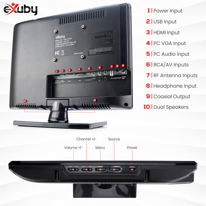 Small Flat Screen TV - Perfect Kitchen TV - 13.3 inch LED TV - Watch H ...