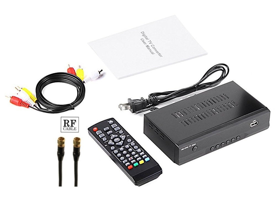 eXuby Digital TV Converter Box 1668+RF/Coaxial Cable - Get Rid of Cable Bills - View and Record Local HD Digital Channels for Free - Instant or Scheduled Recording, 1080P HDTV, Electronic Program Guide